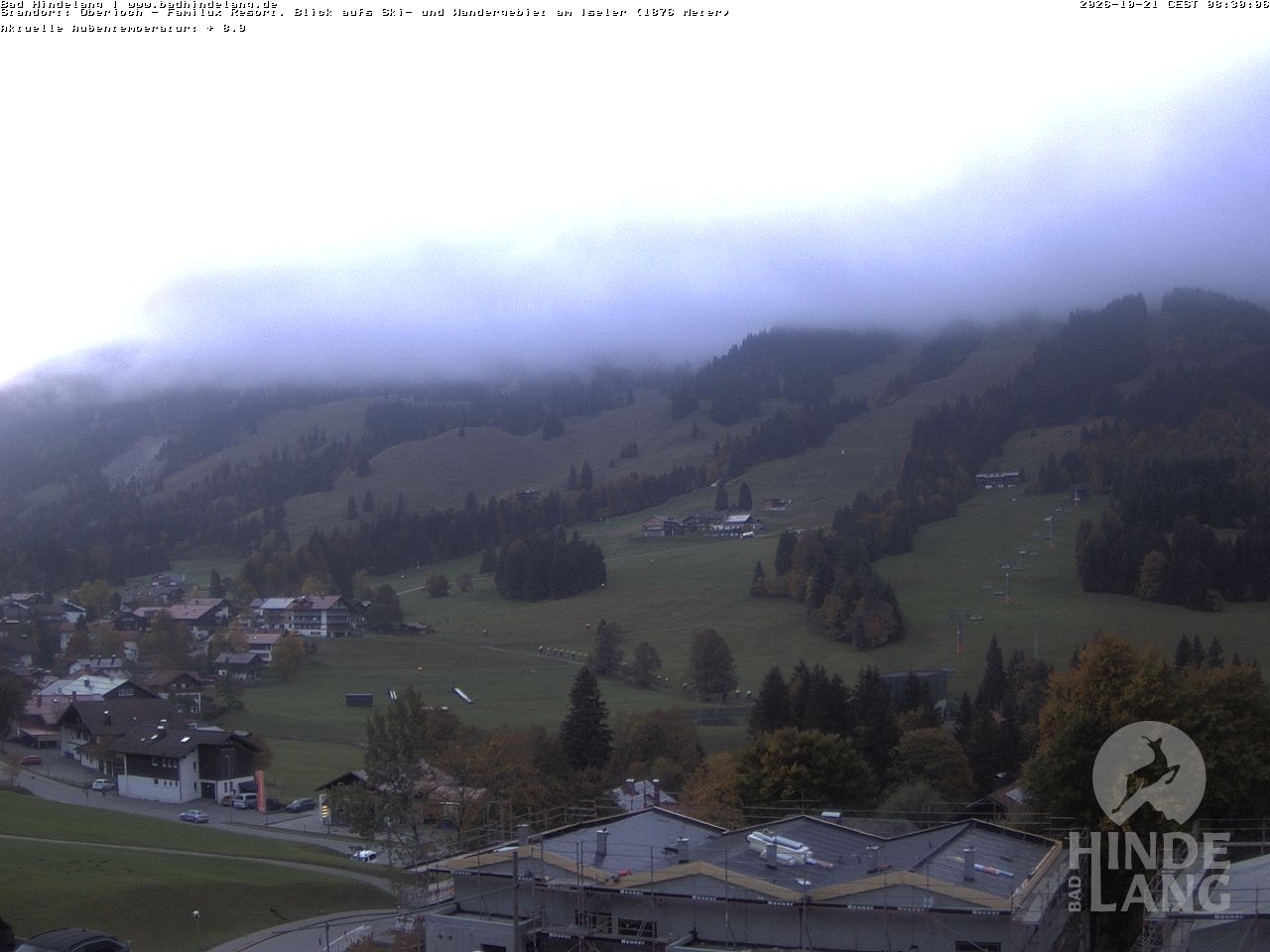 Archived image Webcam View of the kids hotel Oberjoch at the slopes in front