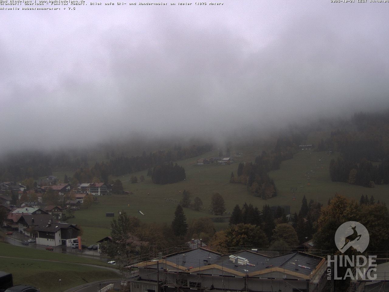 Archived image Webcam View of the kids hotel Oberjoch at the slopes in front