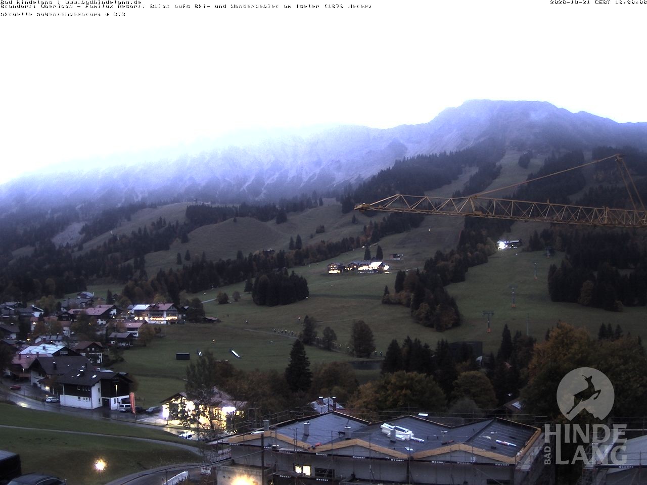 Archived image Webcam View of the kids hotel Oberjoch at the slopes in front