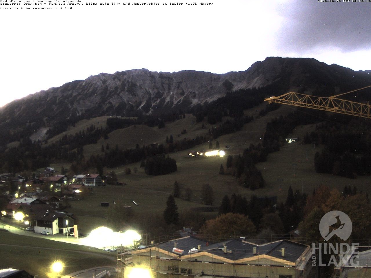 Archiv Foto Webcam Sicht vom Kinderhotel Oberjoch aus auf das Skigebiet gegenüber