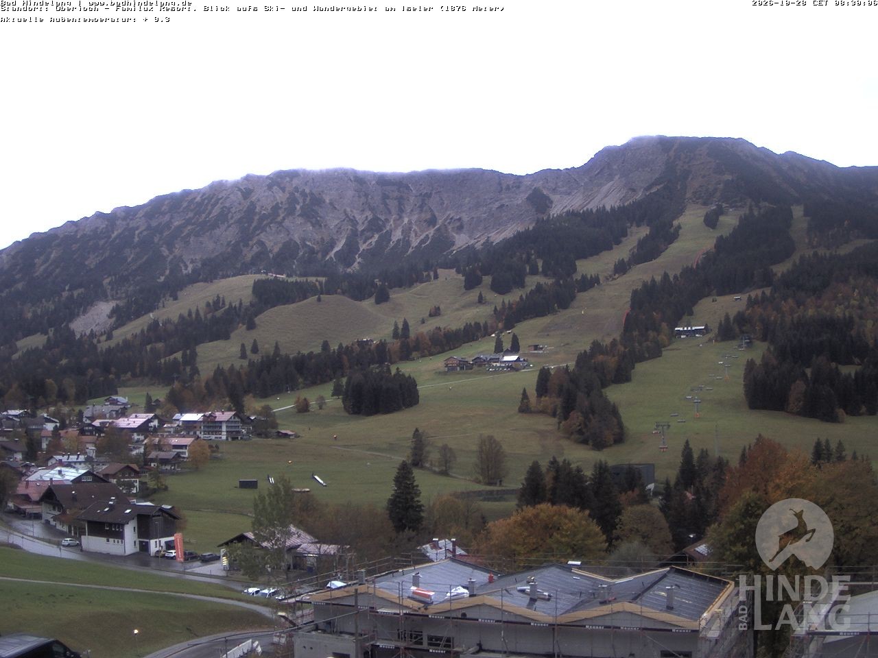 Archiv Foto Webcam Sicht vom Kinderhotel Oberjoch aus auf das Skigebiet gegenüber