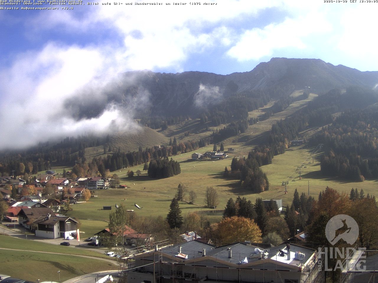 Archiv Foto Webcam Sicht vom Kinderhotel Oberjoch aus auf das Skigebiet gegenüber