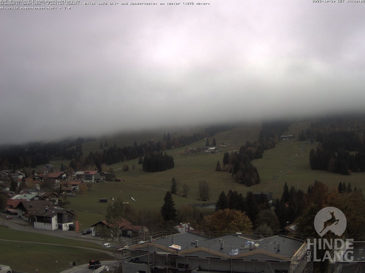 Archiv Foto Webcam Sicht vom Kinderhotel Oberjoch aus auf das Skigebiet gegenüber