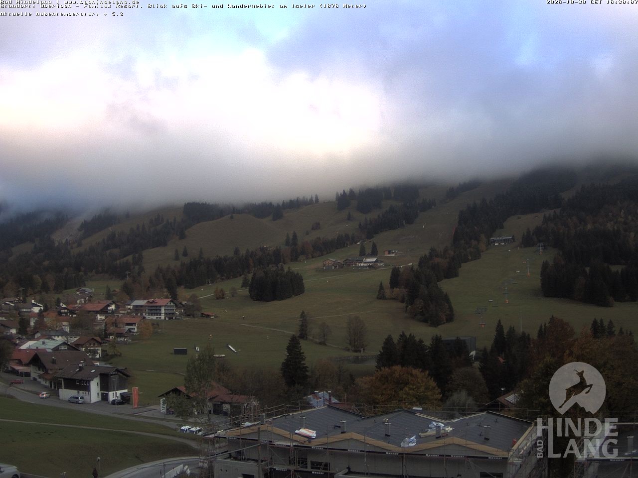 Archiv Foto Webcam Sicht vom Kinderhotel Oberjoch aus auf das Skigebiet gegenüber