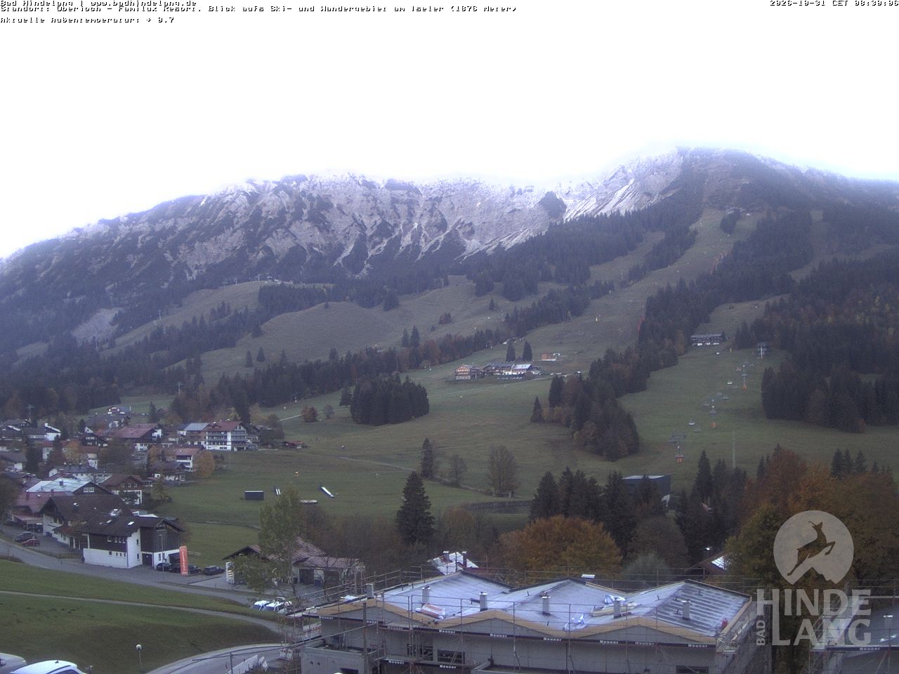 Archived image Webcam View of the kids hotel Oberjoch at the slopes in front