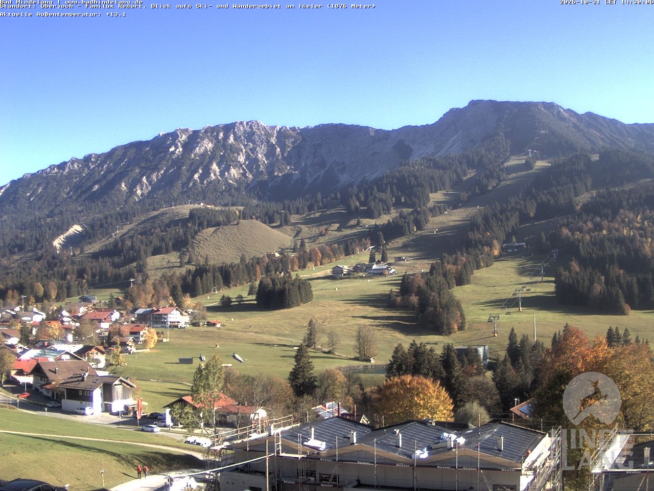 Archived image Webcam View of the kids hotel Oberjoch at the slopes in front