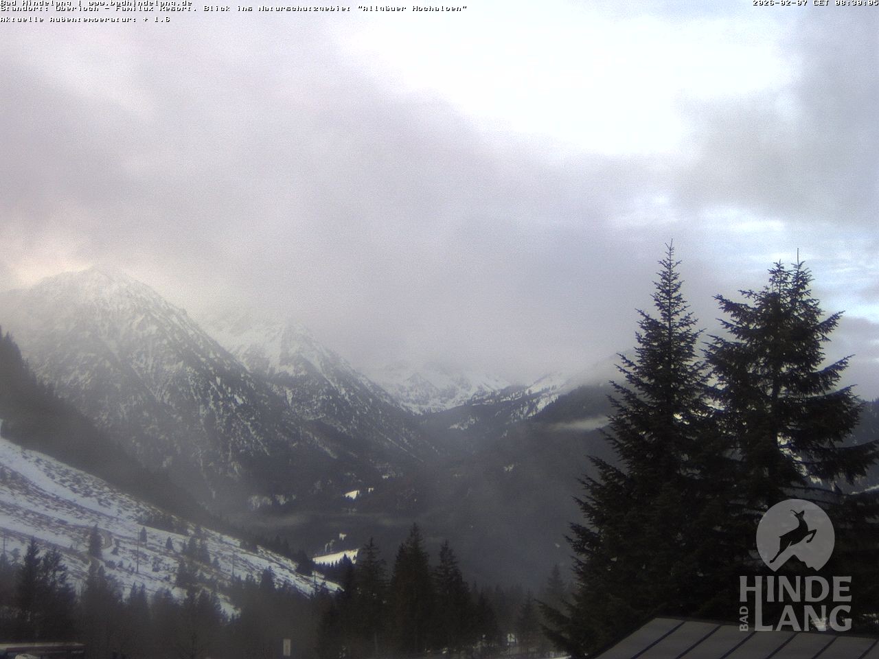 Archived image Webcam Kids hotel Oberjoch: view at the nature reseve "Allgäuer Hochalpen"