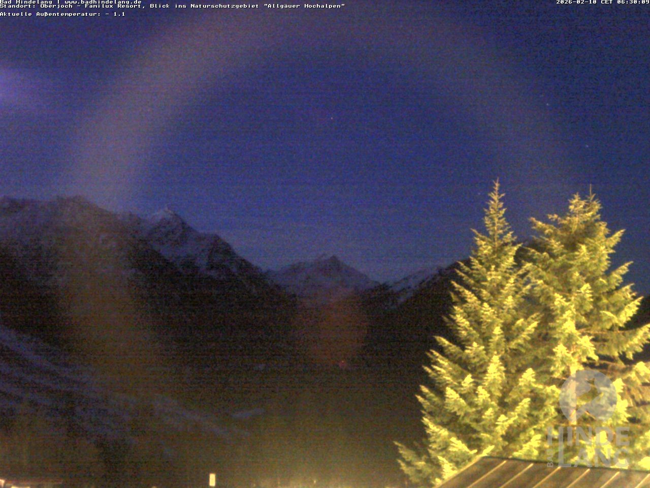 Archived image Webcam Kids hotel Oberjoch: view at the nature reseve "Allgäuer Hochalpen"