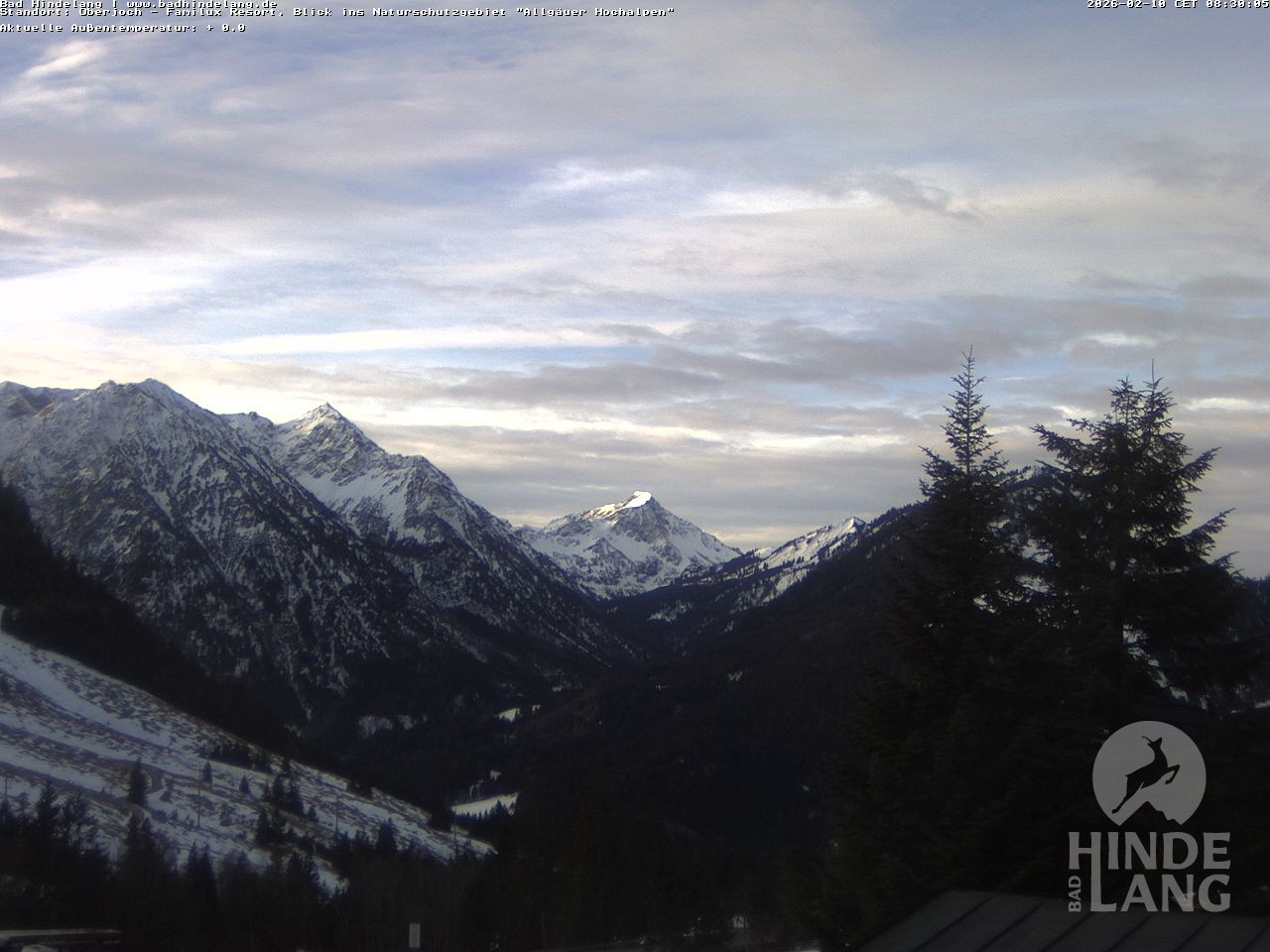 Archived image Webcam Kids hotel Oberjoch: view at the nature reseve "Allgäuer Hochalpen"