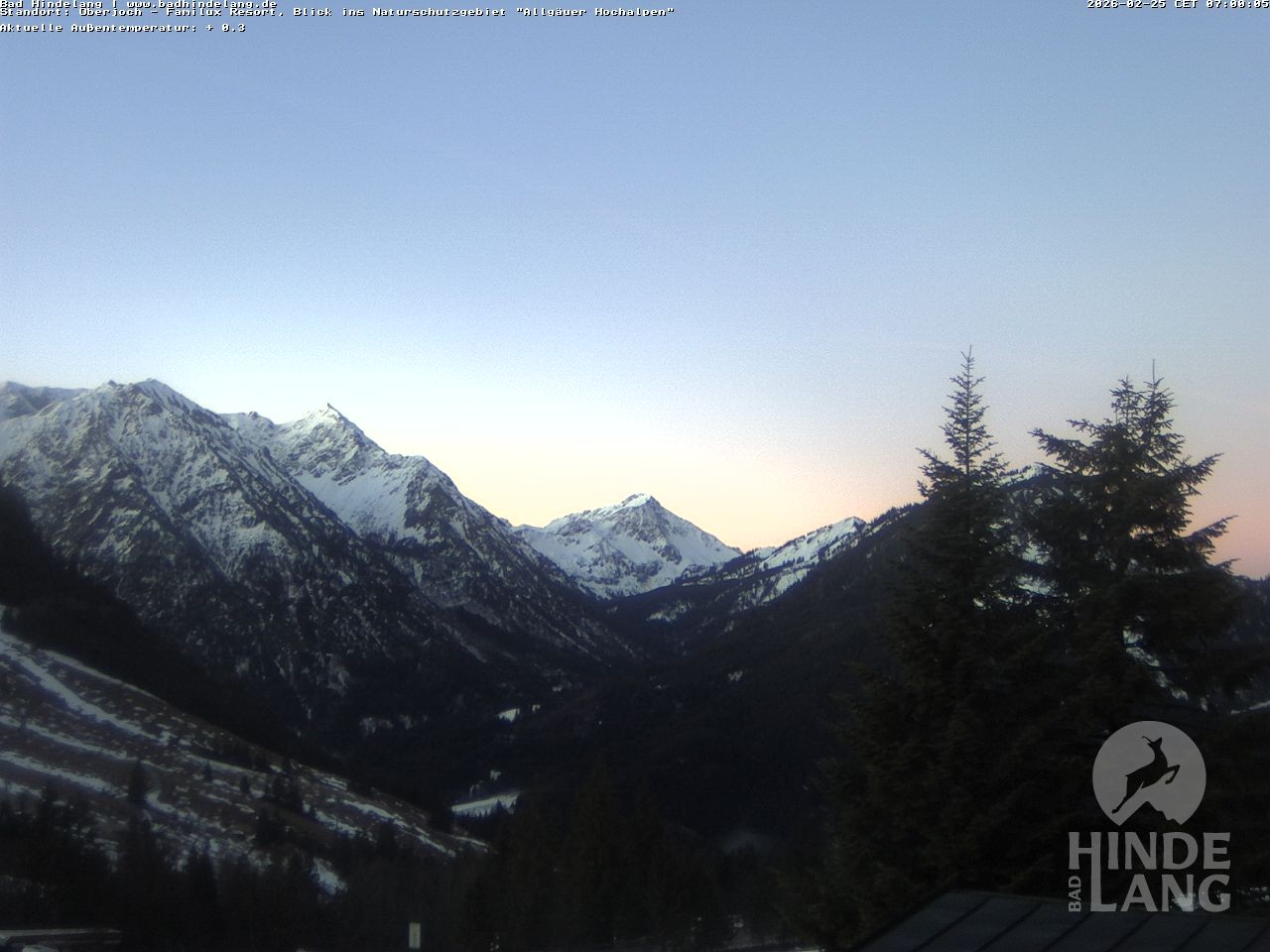 Archived image Webcam Kids hotel Oberjoch: view at the nature reseve "Allgäuer Hochalpen"