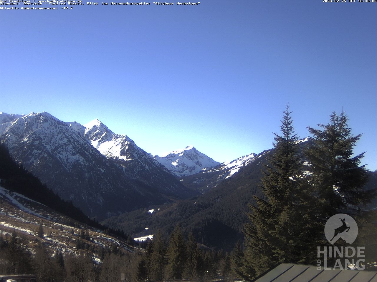 Archiv Foto Webcam Naturschutzgebiet "Allgäuer Hochalpen" vom Kinderhotel Oberjoch aus gesehen