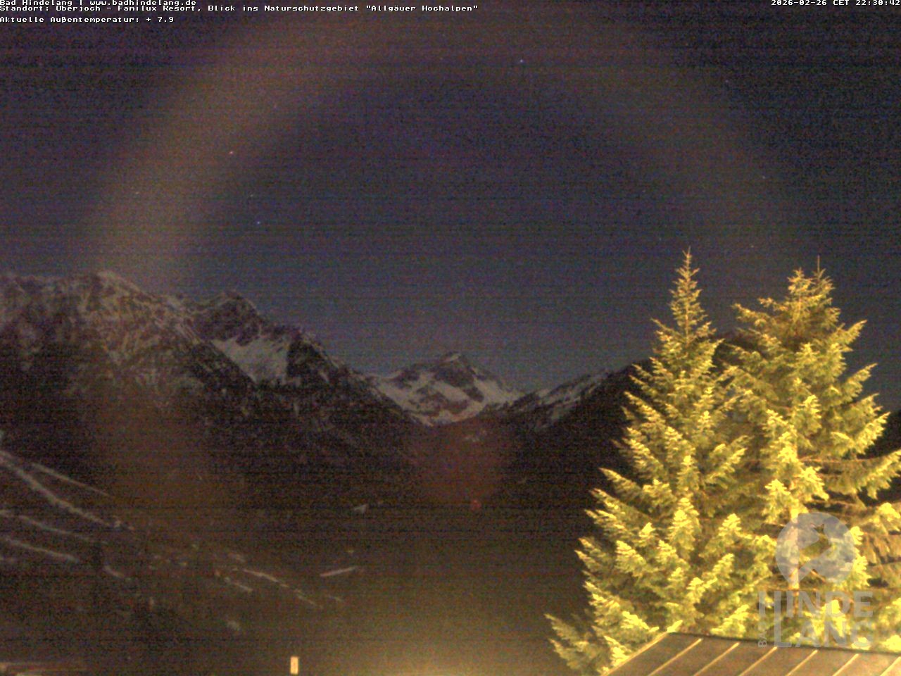 Archived image Webcam Kids hotel Oberjoch: view at the nature reseve "Allgäuer Hochalpen"