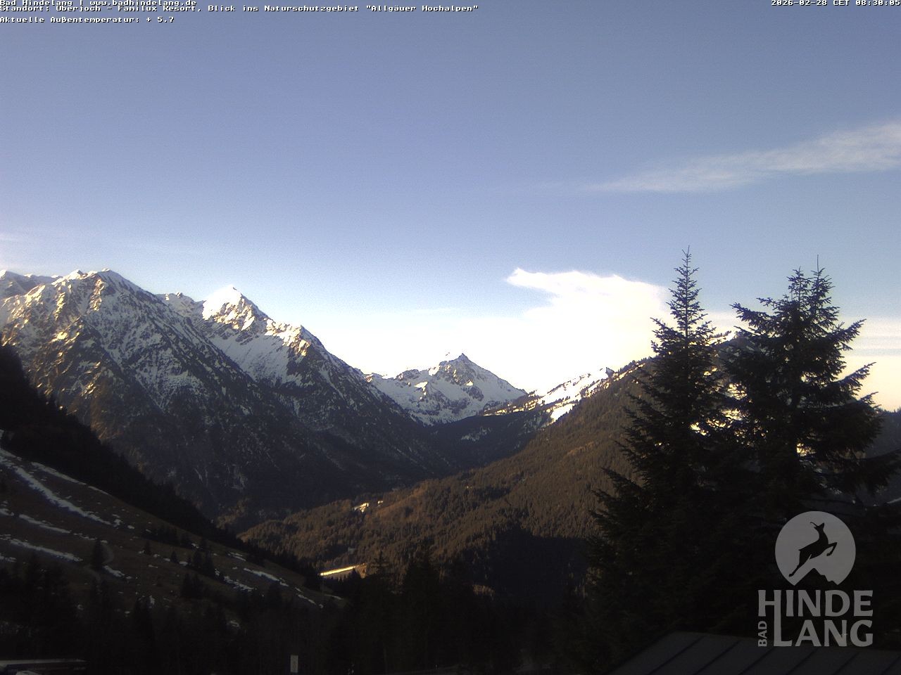 Archiv Foto Webcam Naturschutzgebiet "Allgäuer Hochalpen" vom Kinderhotel Oberjoch aus gesehen
