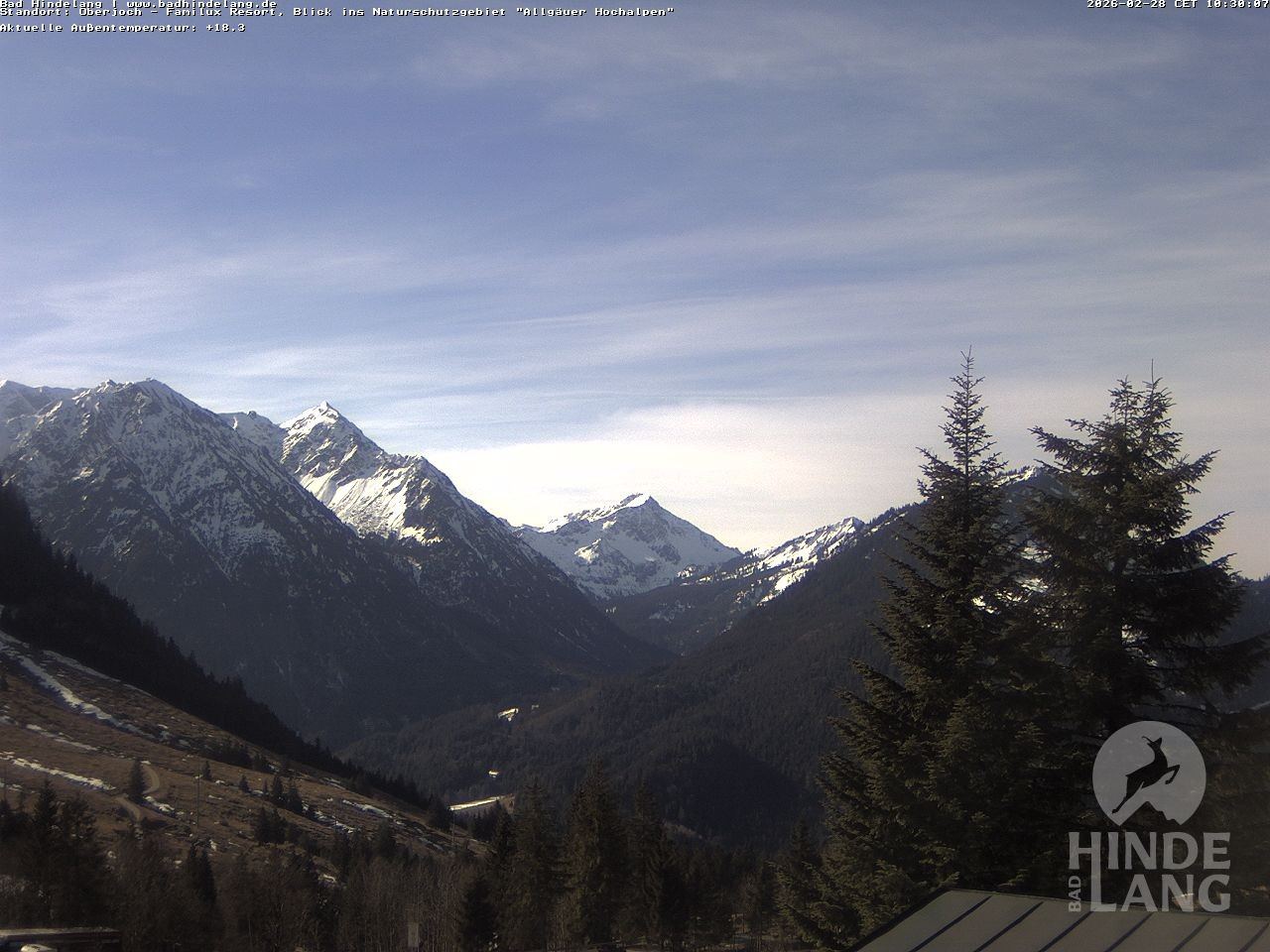 Archiv Foto Webcam Naturschutzgebiet "Allgäuer Hochalpen" vom Kinderhotel Oberjoch aus gesehen