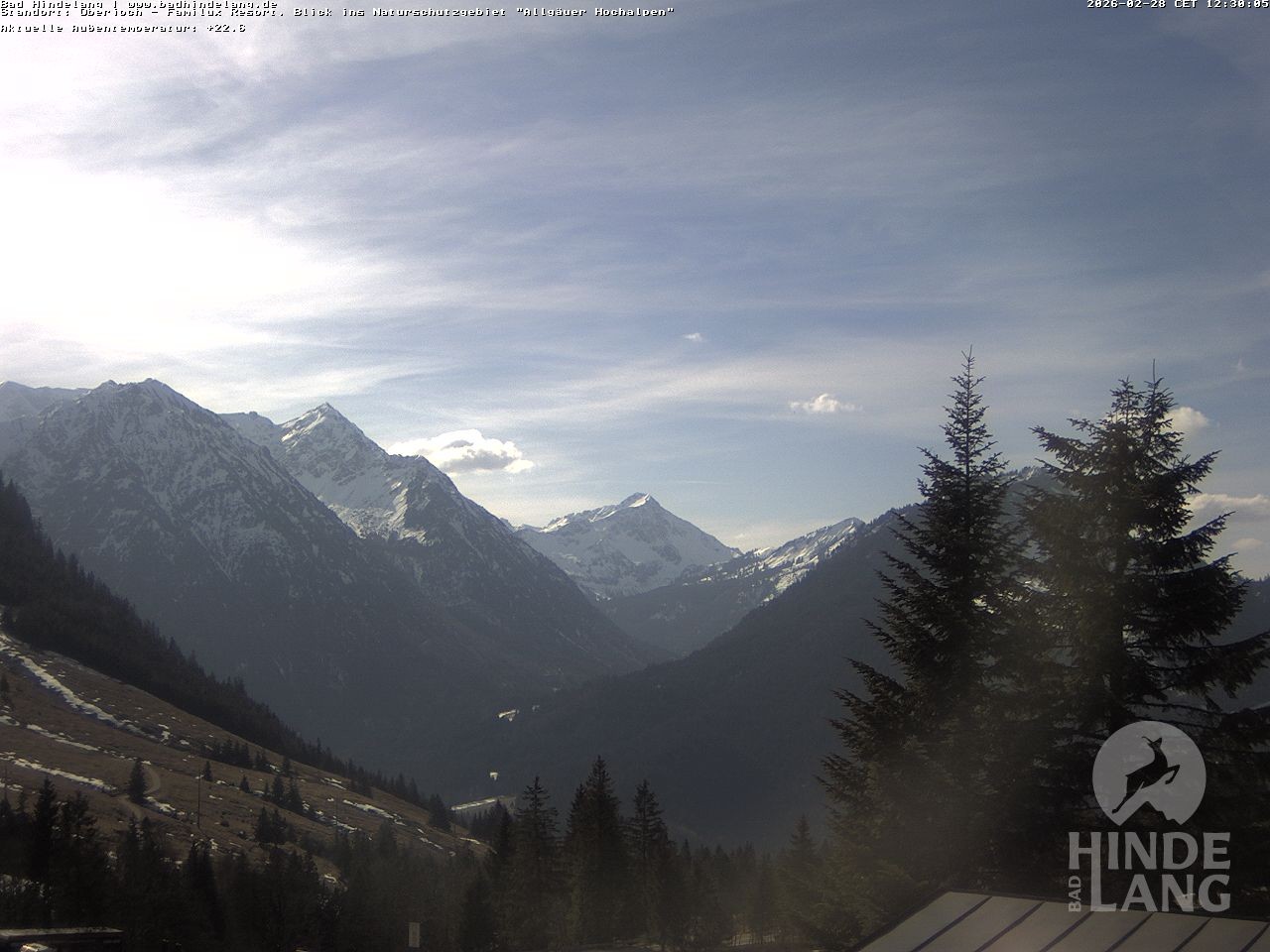 Archiv Foto Webcam Naturschutzgebiet "Allgäuer Hochalpen" vom Kinderhotel Oberjoch aus gesehen