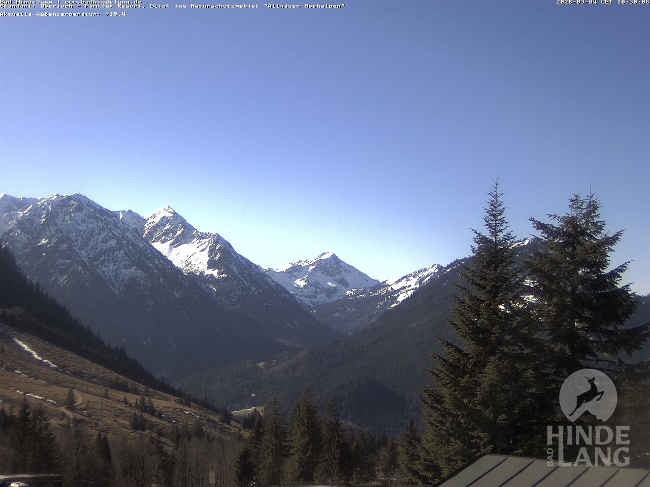Archiv Foto Webcam Naturschutzgebiet "Allgäuer Hochalpen" vom Kinderhotel Oberjoch aus gesehen