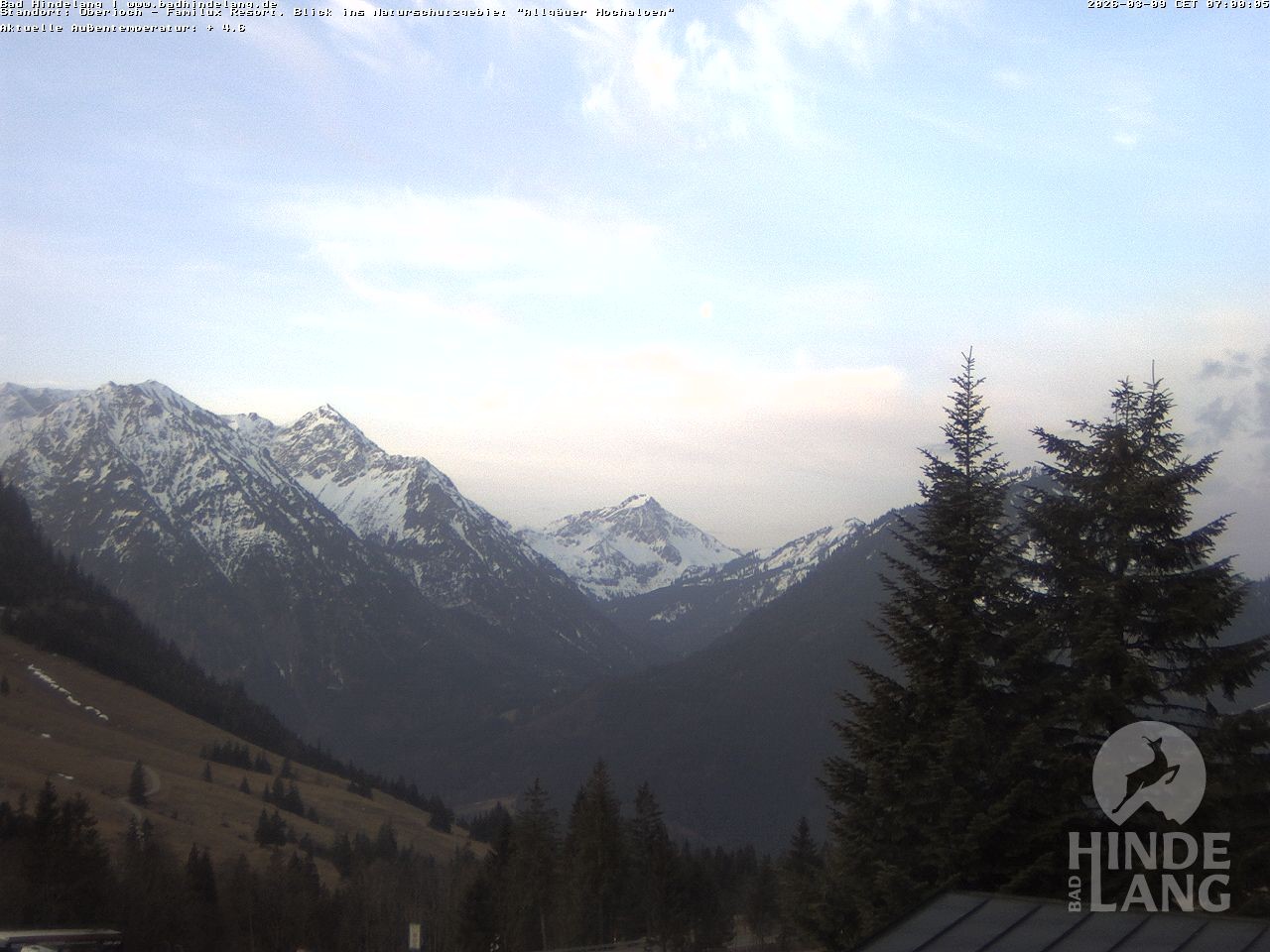 Archiv Foto Webcam Naturschutzgebiet "Allgäuer Hochalpen" vom Kinderhotel Oberjoch aus gesehen