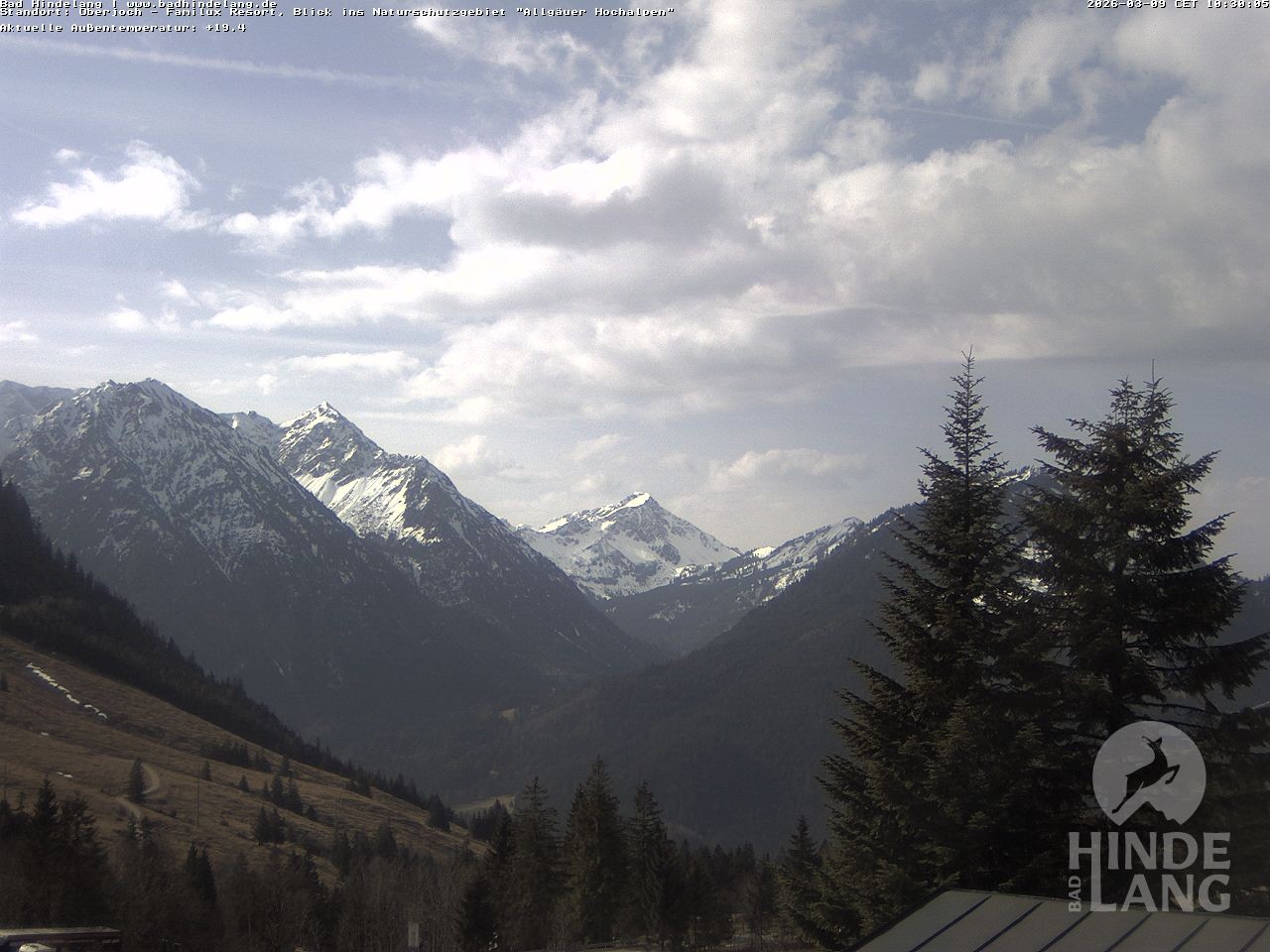 Archiv Foto Webcam Naturschutzgebiet "Allgäuer Hochalpen" vom Kinderhotel Oberjoch aus gesehen