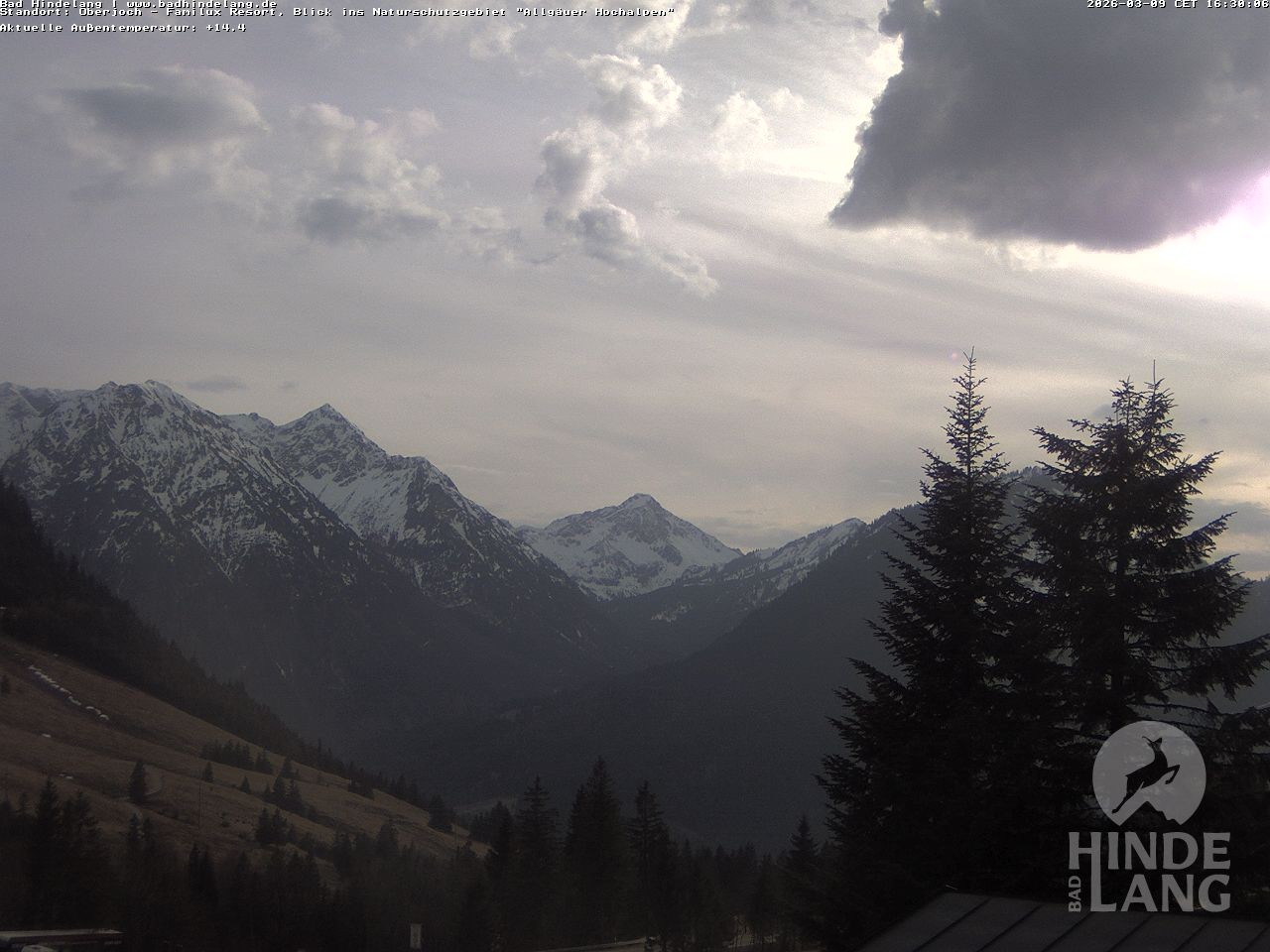 Archiv Foto Webcam Naturschutzgebiet "Allgäuer Hochalpen" vom Kinderhotel Oberjoch aus gesehen