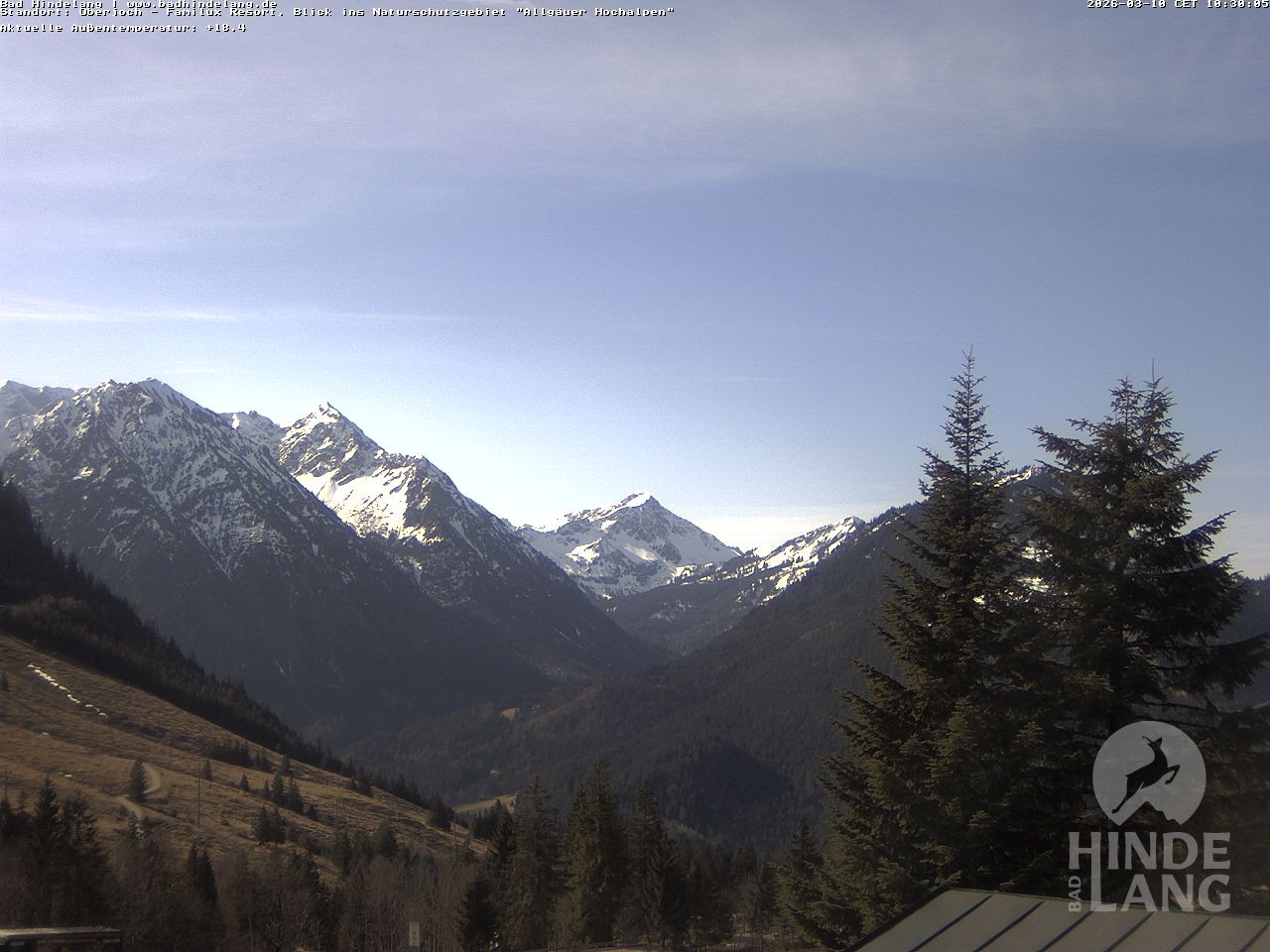 Archiv Foto Webcam Naturschutzgebiet "Allgäuer Hochalpen" vom Kinderhotel Oberjoch aus gesehen