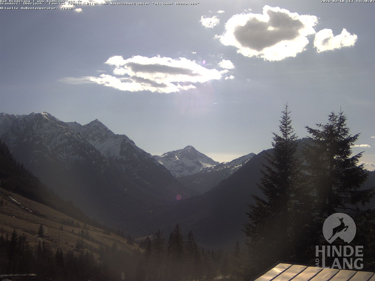 Archiv Foto Webcam Naturschutzgebiet "Allgäuer Hochalpen" vom Kinderhotel Oberjoch aus gesehen