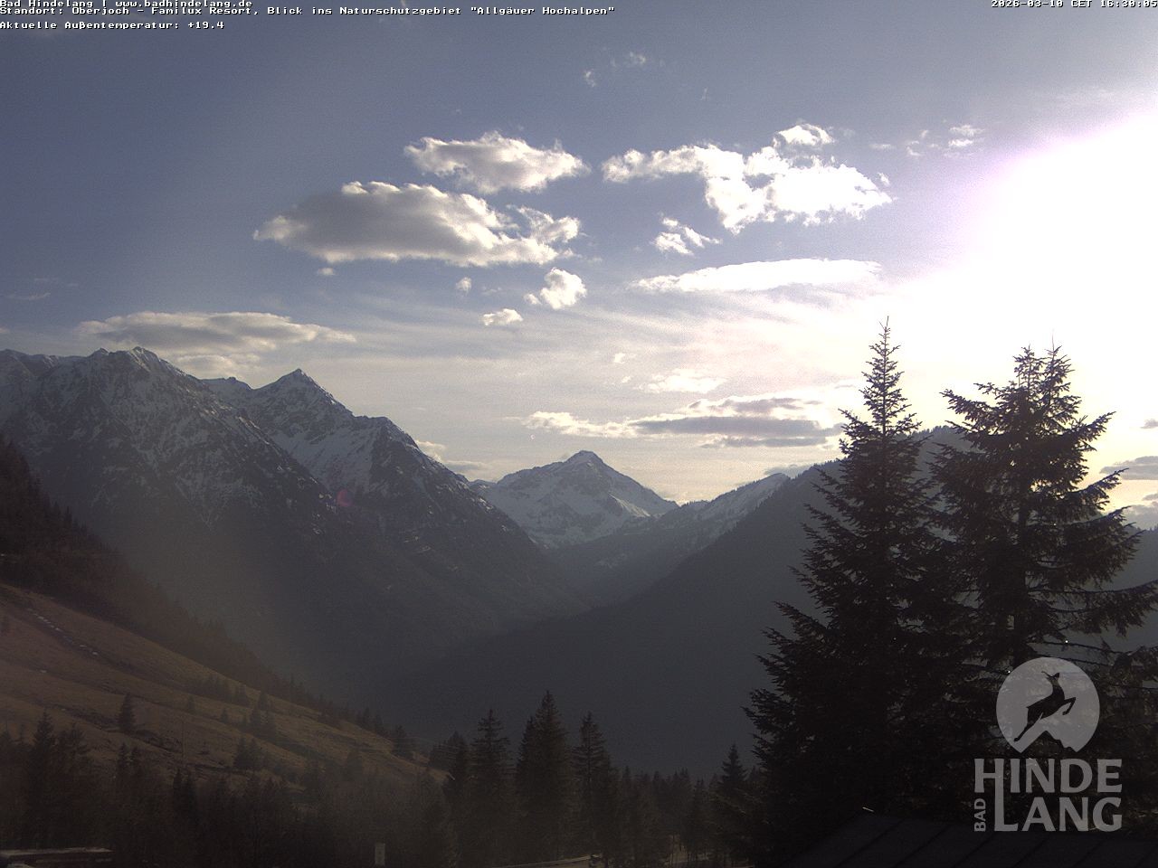 Archiv Foto Webcam Naturschutzgebiet "Allgäuer Hochalpen" vom Kinderhotel Oberjoch aus gesehen