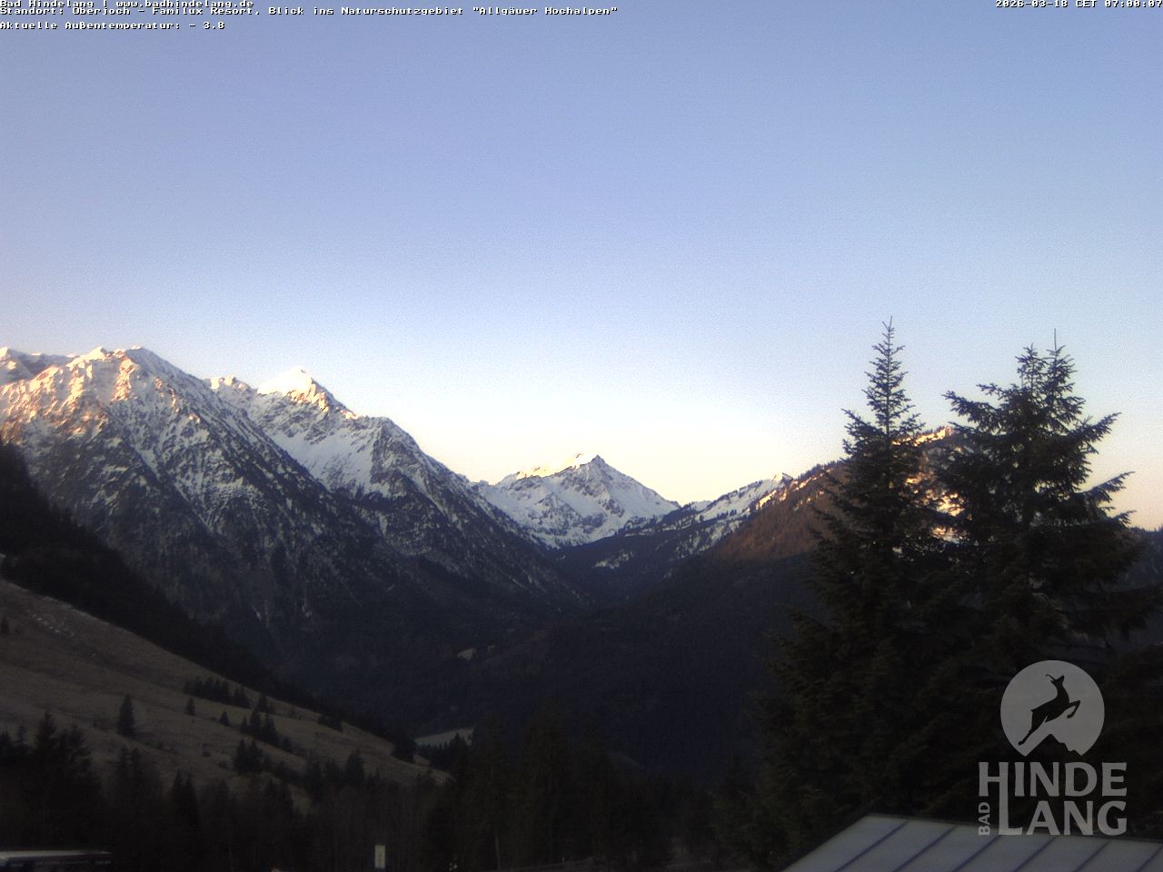 Archiv Foto Webcam Naturschutzgebiet "Allgäuer Hochalpen" vom Kinderhotel Oberjoch aus gesehen