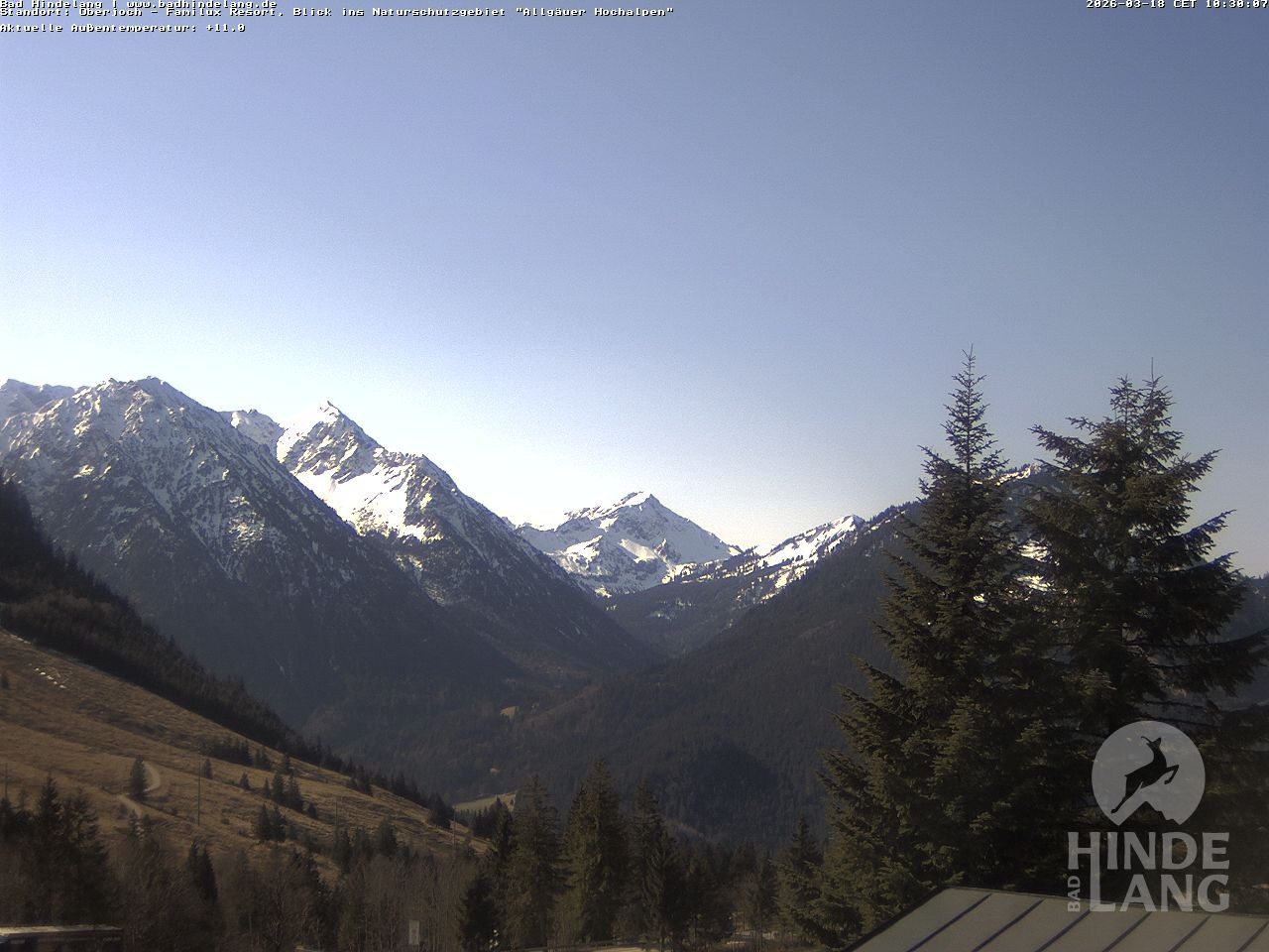 Archiv Foto Webcam Naturschutzgebiet "Allgäuer Hochalpen" vom Kinderhotel Oberjoch aus gesehen
