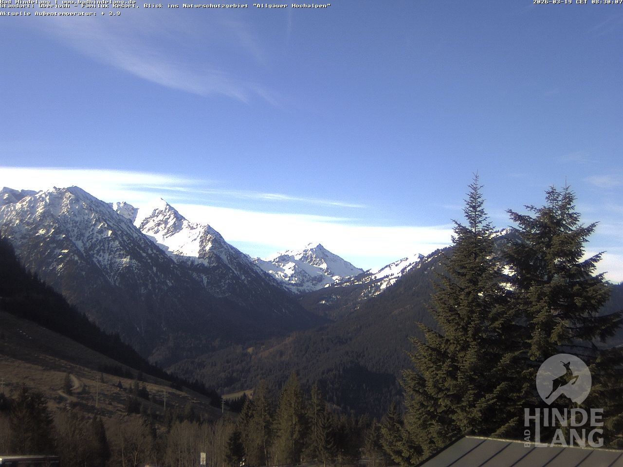 Archiv Foto Webcam Naturschutzgebiet "Allgäuer Hochalpen" vom Kinderhotel Oberjoch aus gesehen