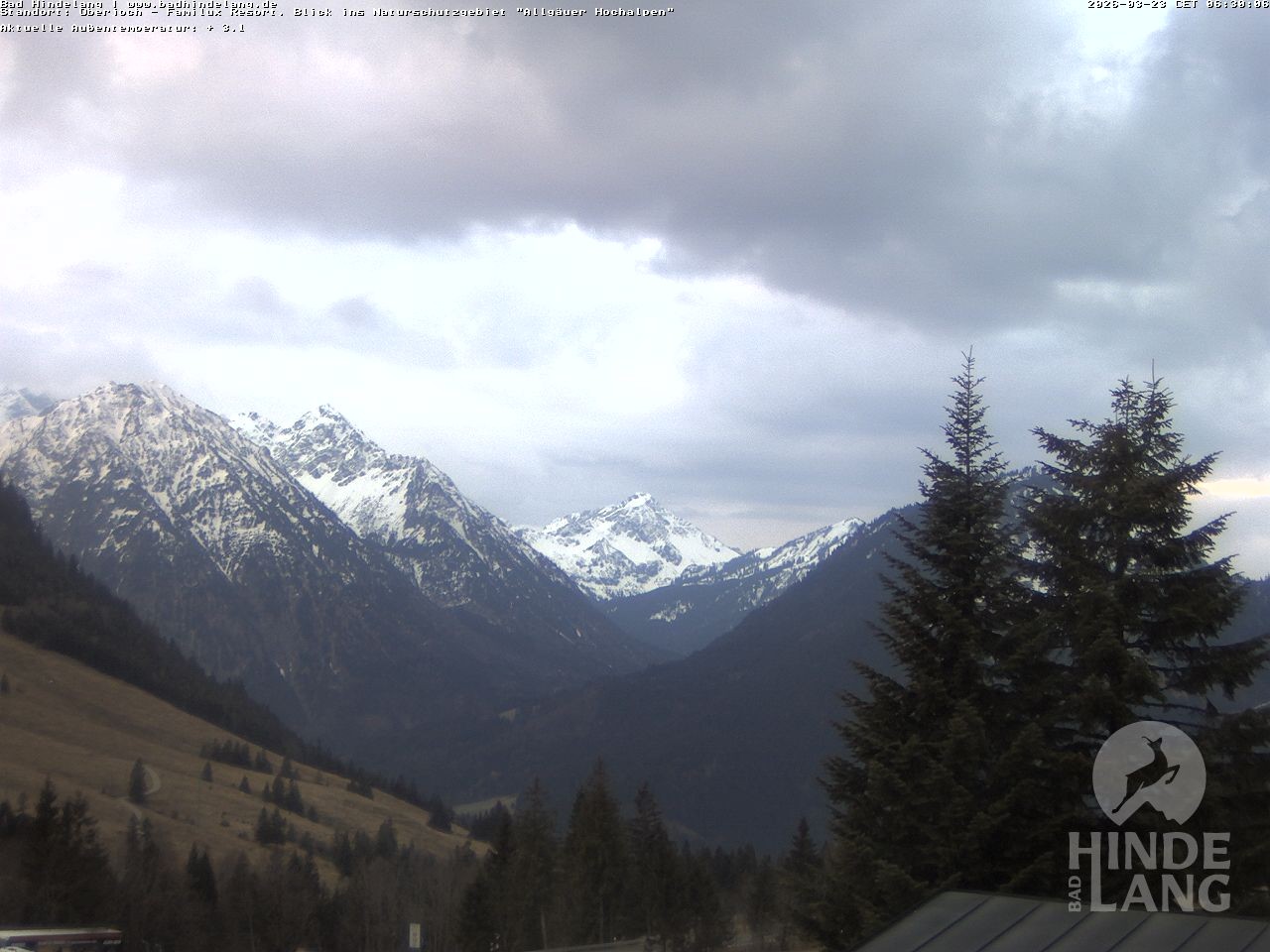 Archiv Foto Webcam Naturschutzgebiet "Allgäuer Hochalpen" vom Kinderhotel Oberjoch aus gesehen