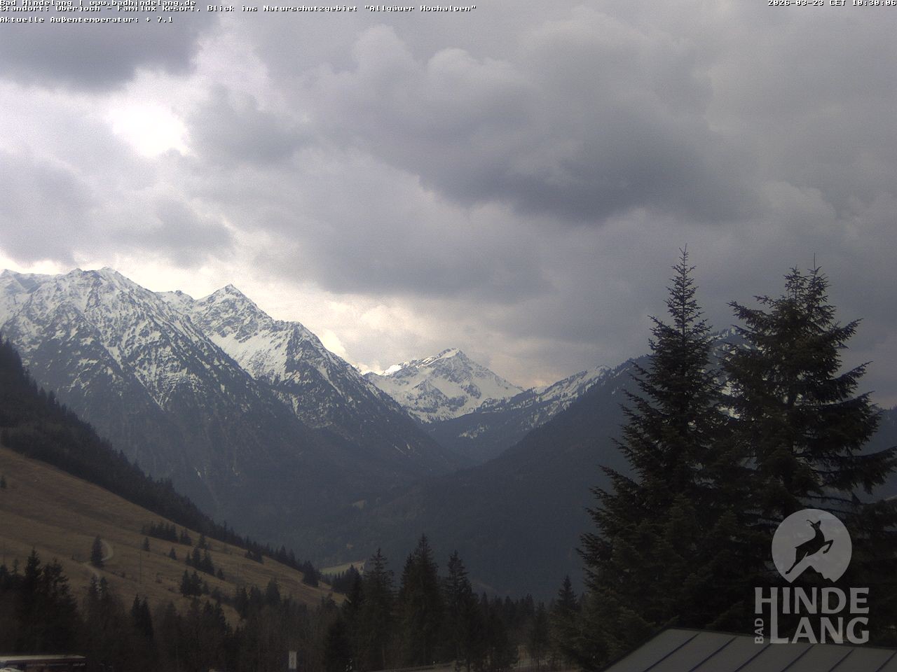 Archiv Foto Webcam Naturschutzgebiet "Allgäuer Hochalpen" vom Kinderhotel Oberjoch aus gesehen