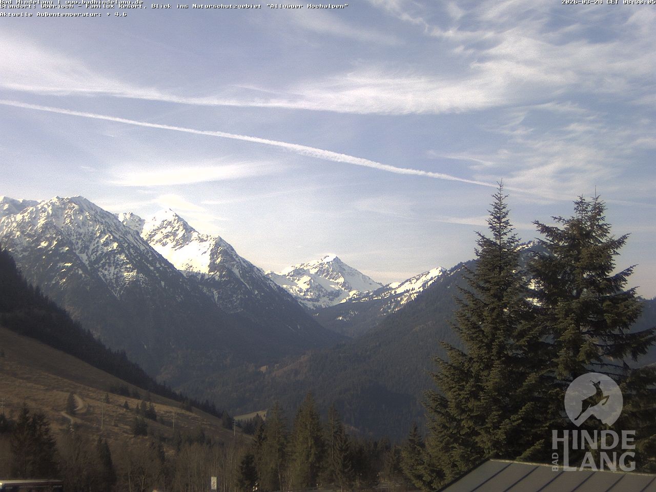 Archived image Webcam Kids hotel Oberjoch: view at the nature reseve "Allgäuer Hochalpen"