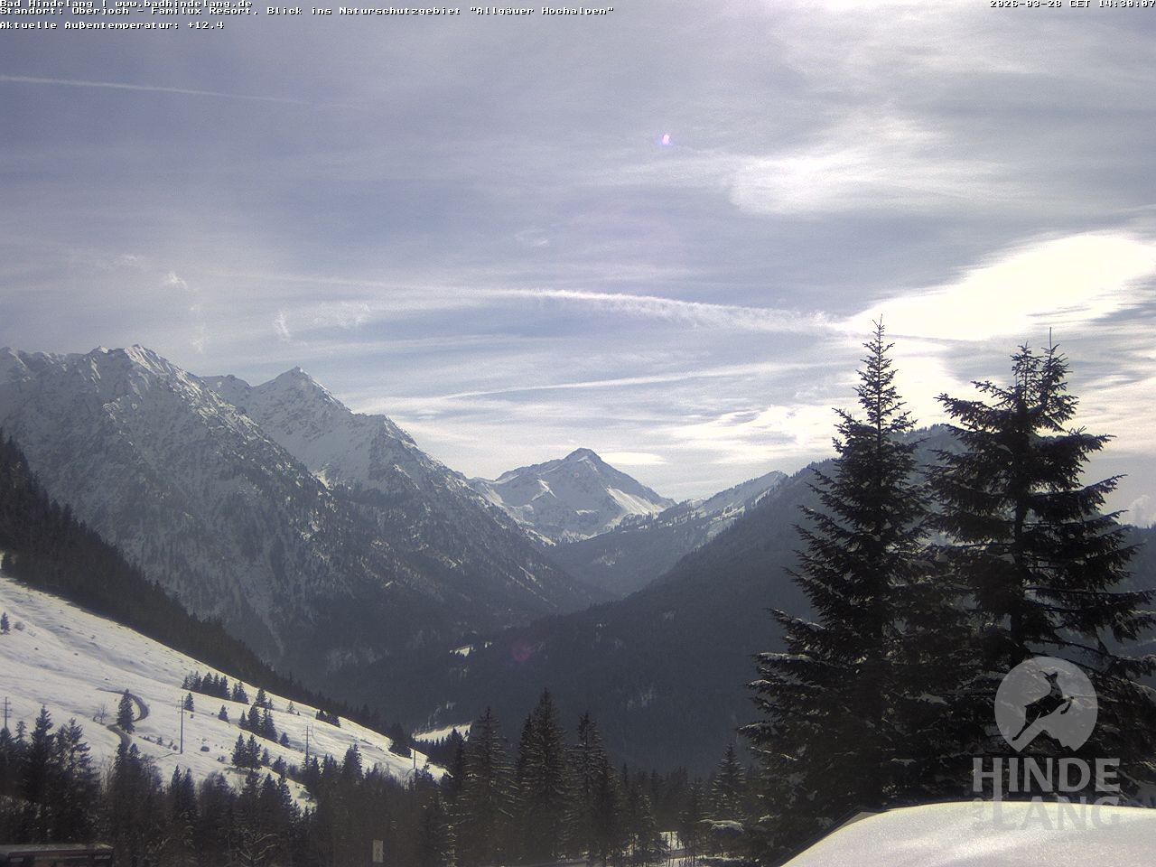 Archived image Webcam Kids hotel Oberjoch: view at the nature reseve "Allgäuer Hochalpen"