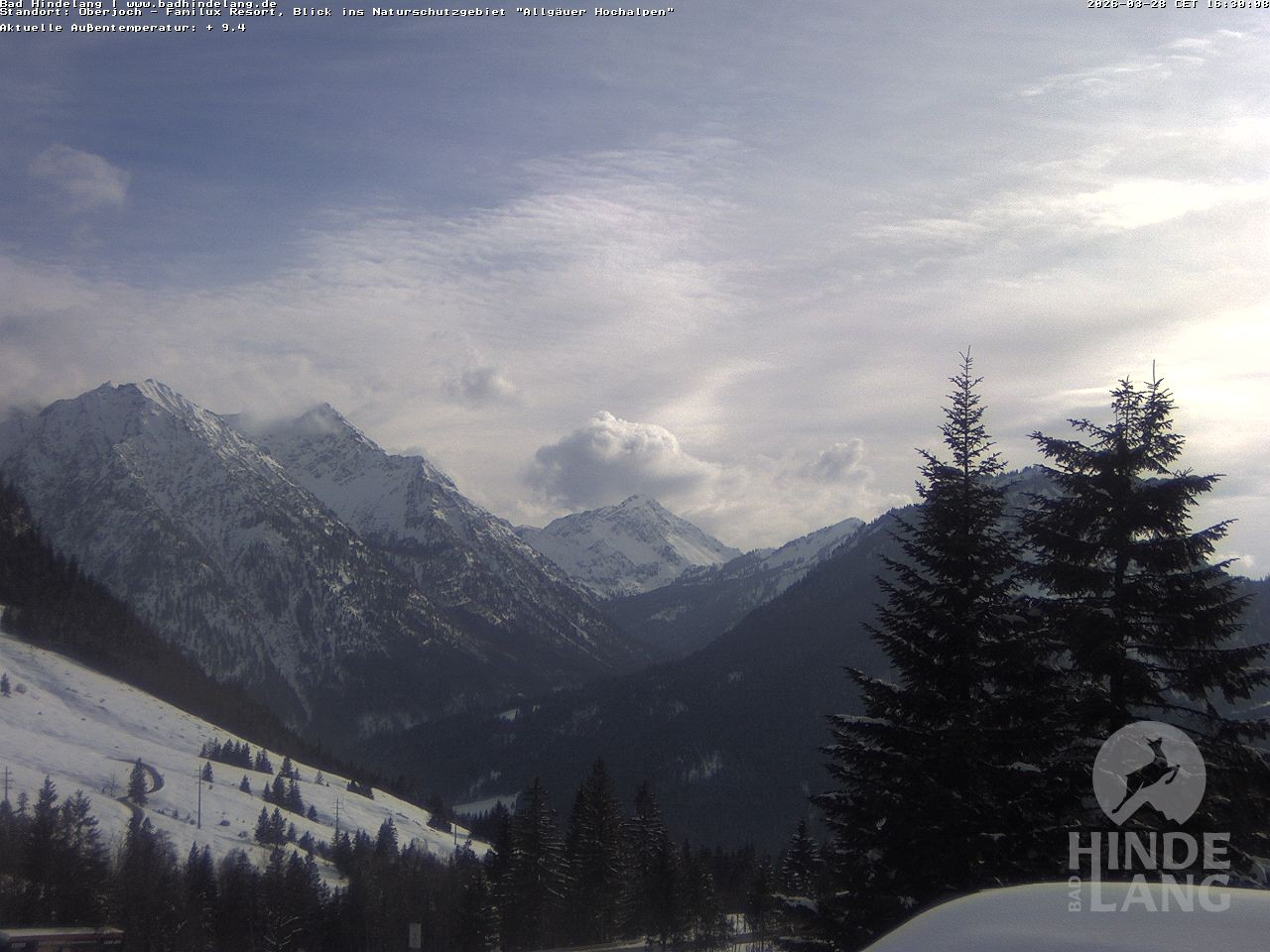Archived image Webcam Kids hotel Oberjoch: view at the nature reseve "Allgäuer Hochalpen"