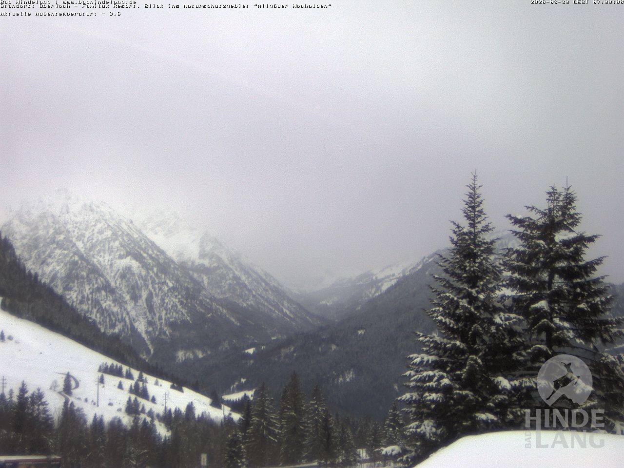 Archived image Webcam Kids hotel Oberjoch: view at the nature reseve "Allgäuer Hochalpen"