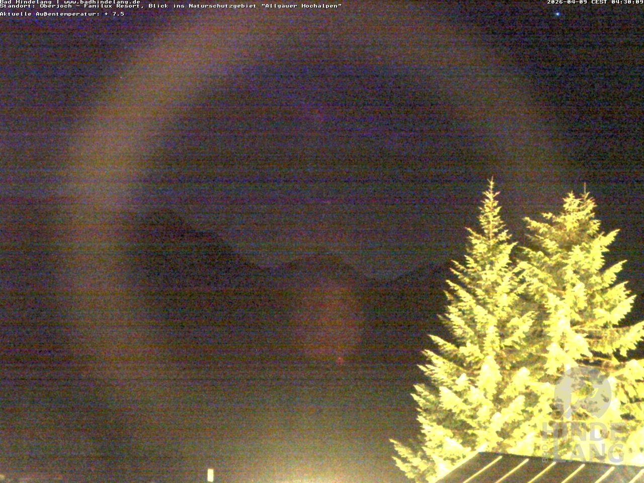 Archived image Webcam Kids hotel Oberjoch: view at the nature reseve "Allgäuer Hochalpen"