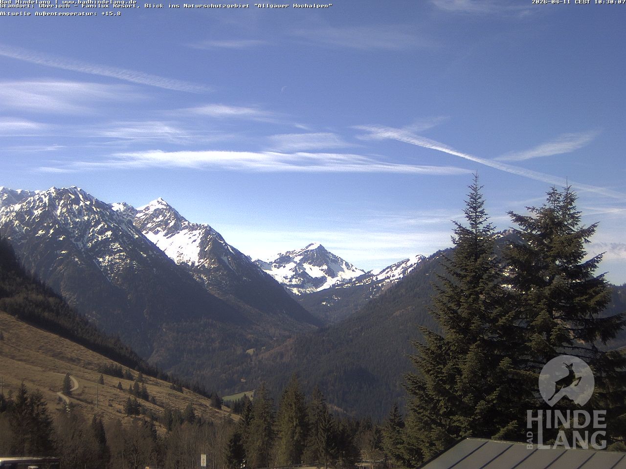 Archived image Webcam Kids hotel Oberjoch: view at the nature reseve "Allgäuer Hochalpen"