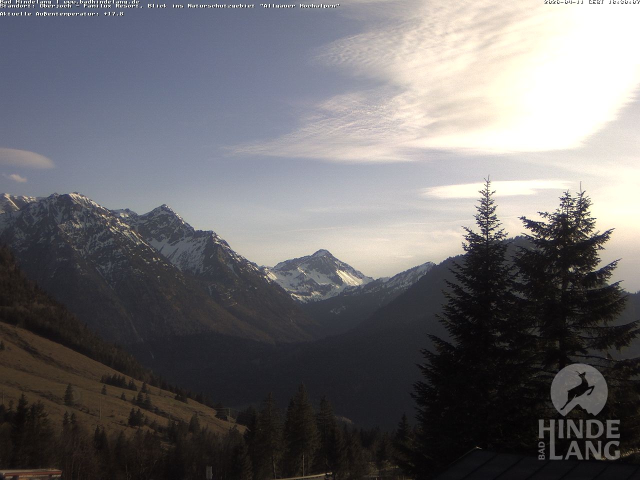 Archived image Webcam Kids hotel Oberjoch: view at the nature reseve "Allgäuer Hochalpen"