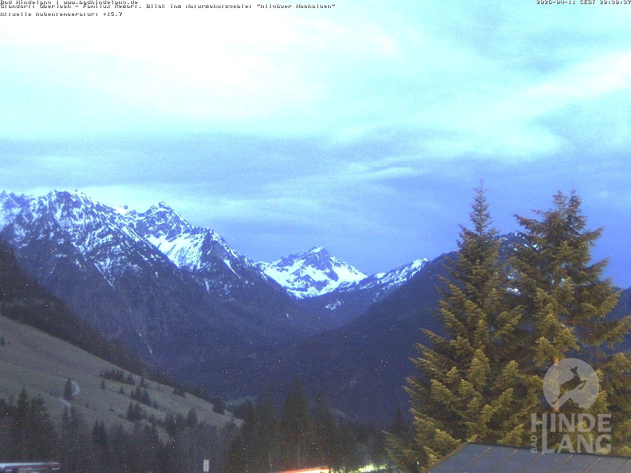 Archived image Webcam Kids hotel Oberjoch: view at the nature reseve "Allgäuer Hochalpen"