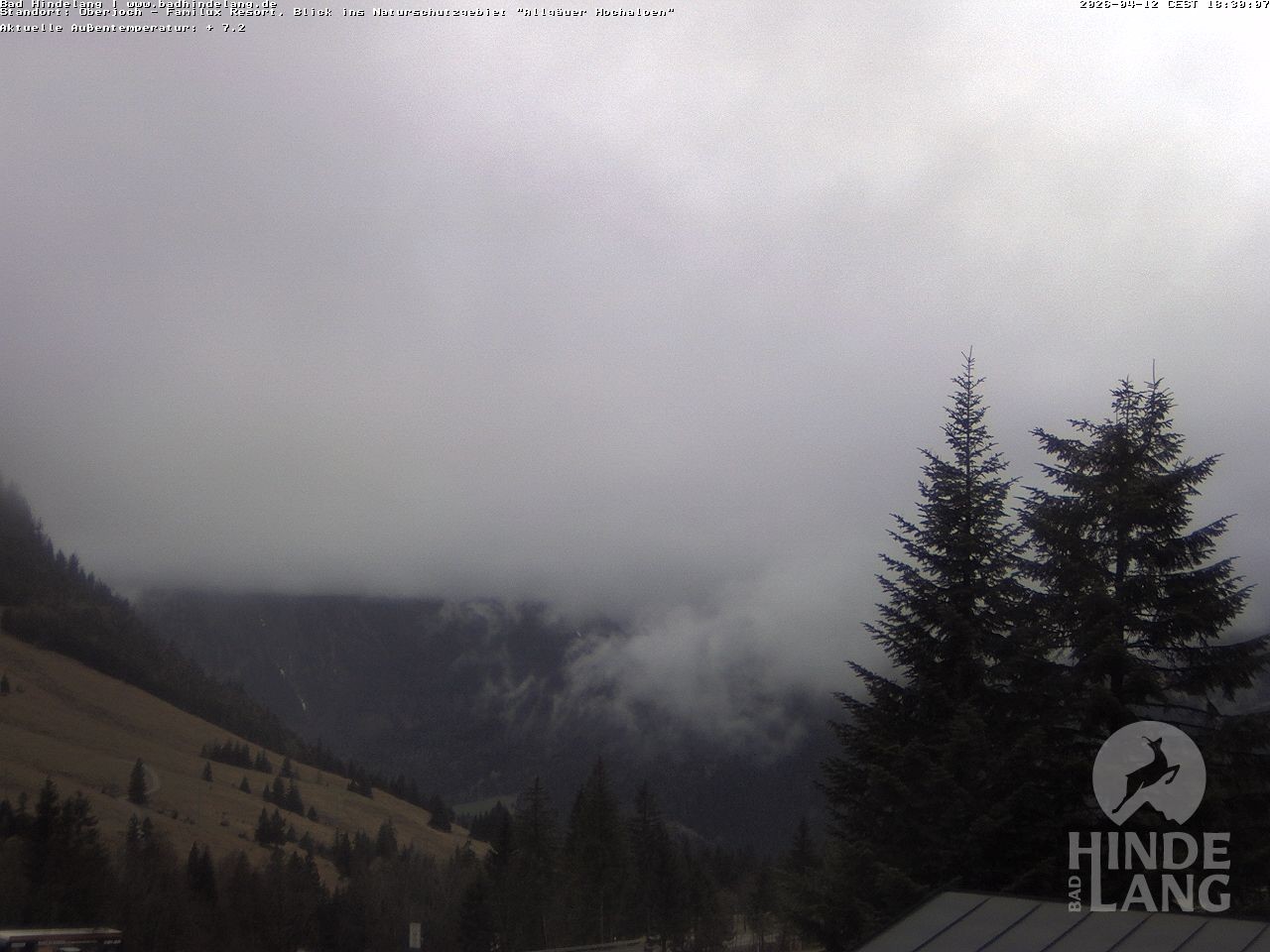 Archived image Webcam Kids hotel Oberjoch: view at the nature reseve "Allgäuer Hochalpen"