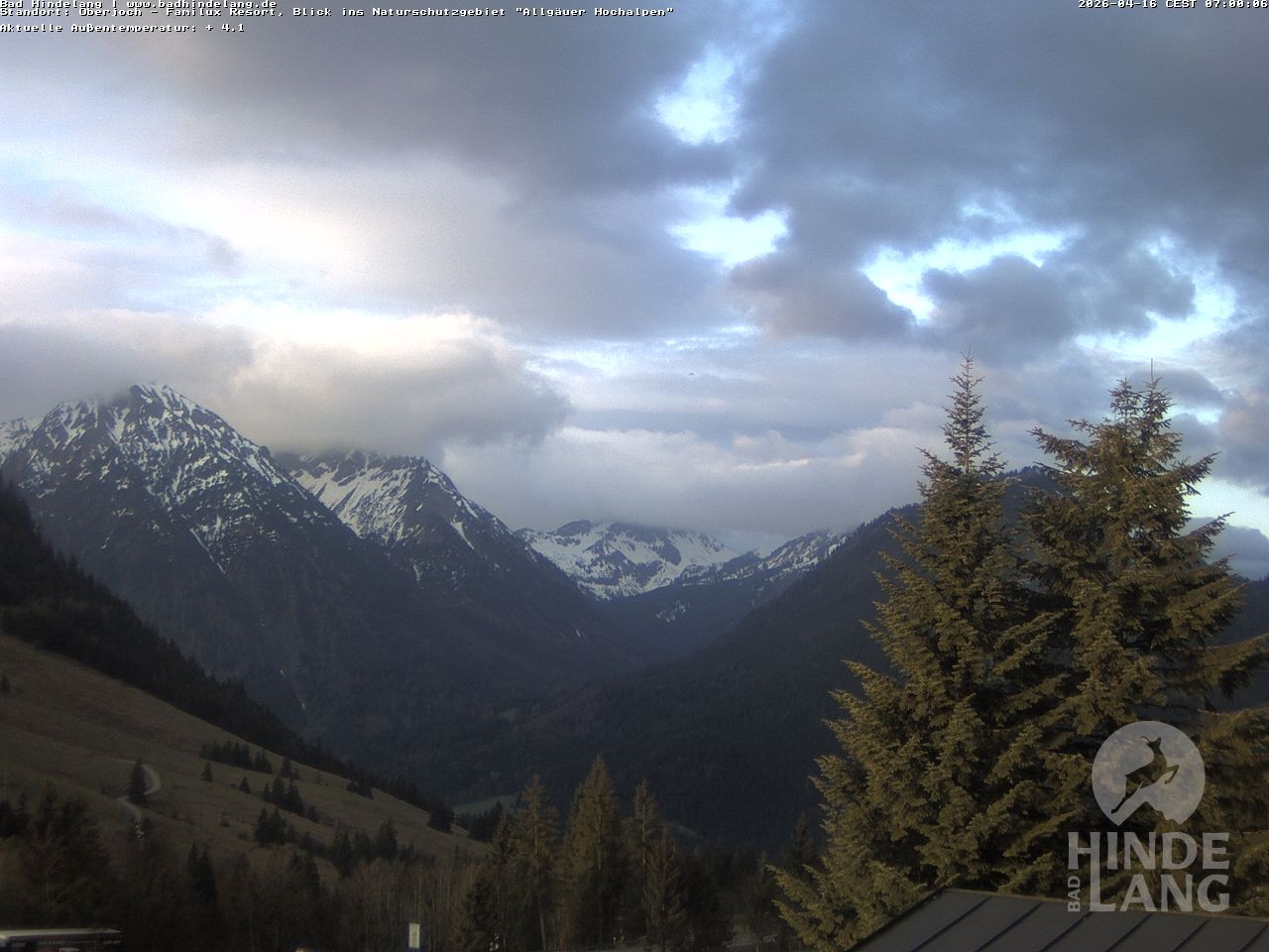 Archiv Foto Webcam Naturschutzgebiet "Allgäuer Hochalpen" vom Kinderhotel Oberjoch aus gesehen