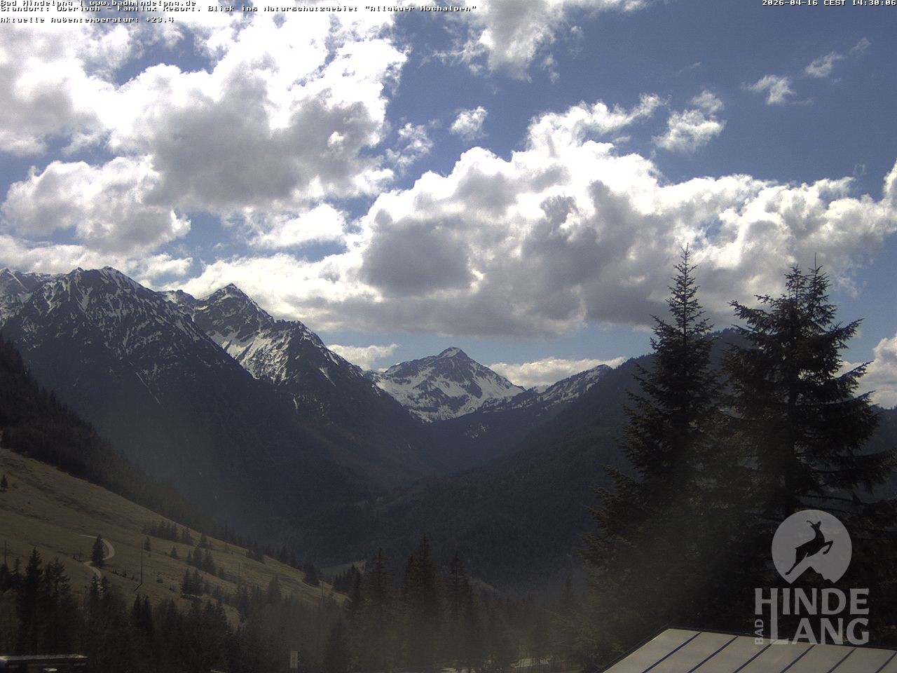 Archiv Foto Webcam Naturschutzgebiet "Allgäuer Hochalpen" vom Kinderhotel Oberjoch aus gesehen