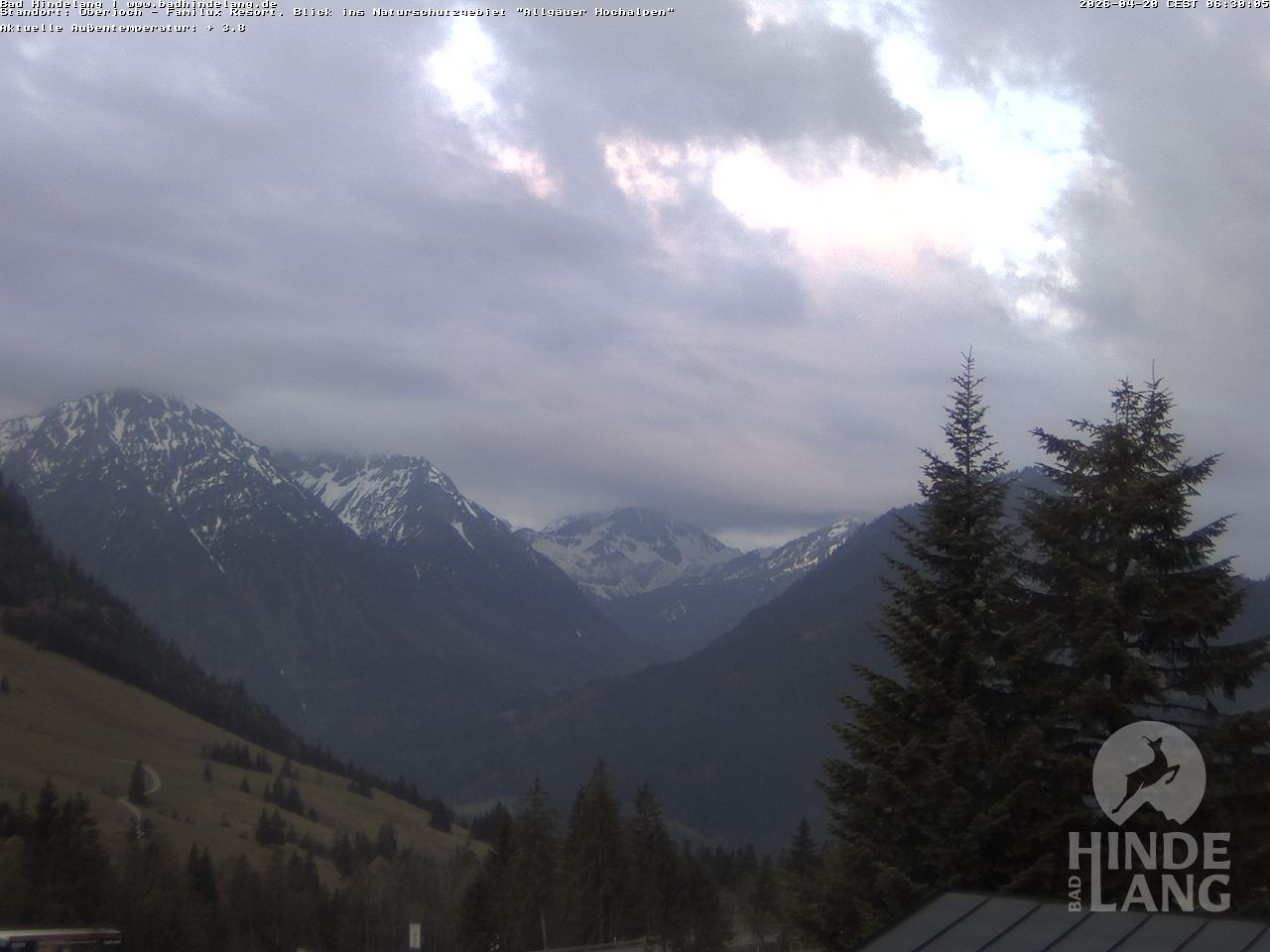 Archiv Foto Webcam Naturschutzgebiet "Allgäuer Hochalpen" vom Kinderhotel Oberjoch aus gesehen