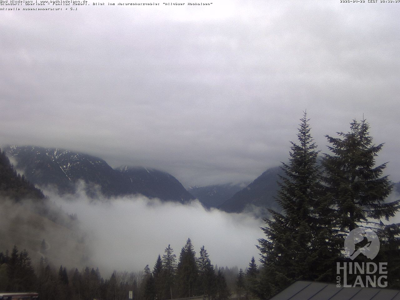 Archived image Webcam Kids hotel Oberjoch: view at the nature reseve "Allgäuer Hochalpen"