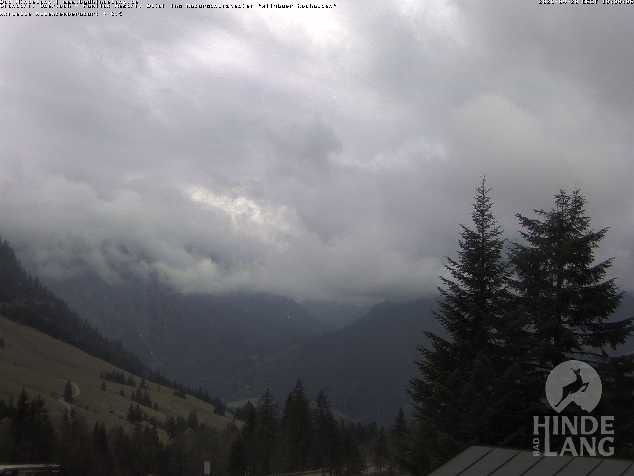 Archived image Webcam Kids hotel Oberjoch: view at the nature reseve "Allgäuer Hochalpen"
