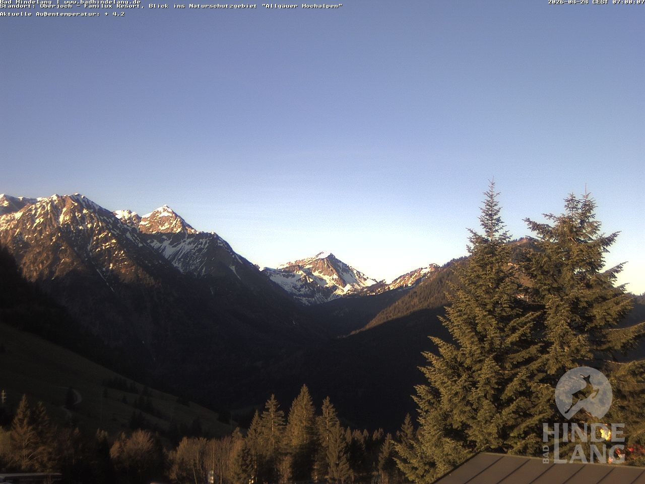 Archiv Foto Webcam Naturschutzgebiet "Allgäuer Hochalpen" vom Kinderhotel Oberjoch aus gesehen