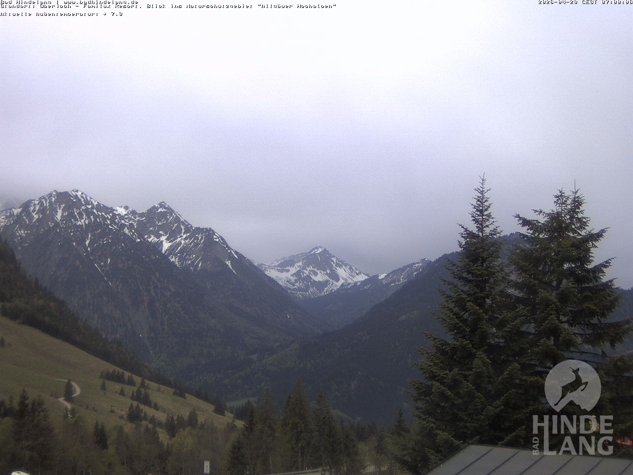 Archiv Foto Webcam Naturschutzgebiet "Allgäuer Hochalpen" vom Kinderhotel Oberjoch aus gesehen