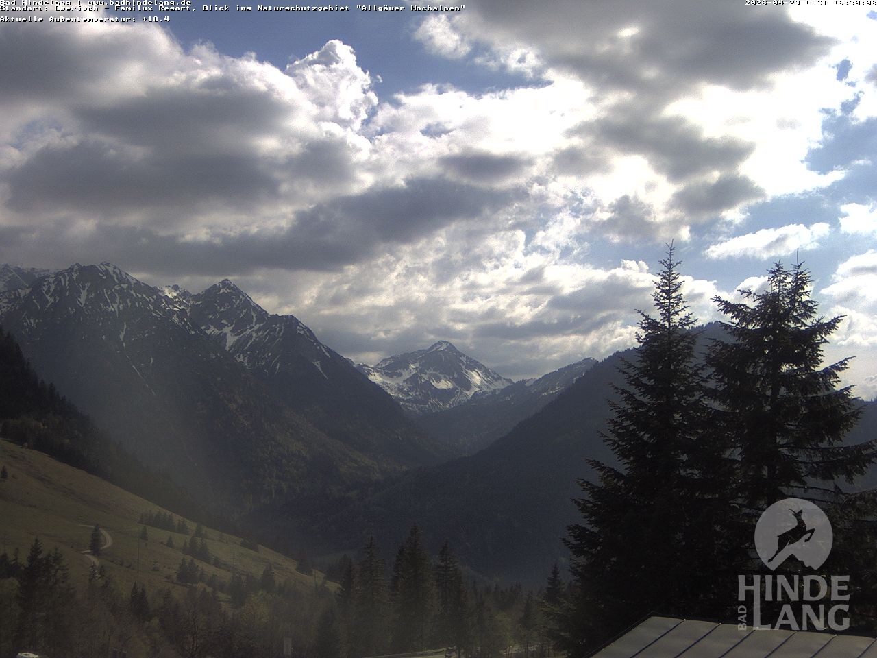 Archiv Foto Webcam Naturschutzgebiet "Allgäuer Hochalpen" vom Kinderhotel Oberjoch aus gesehen