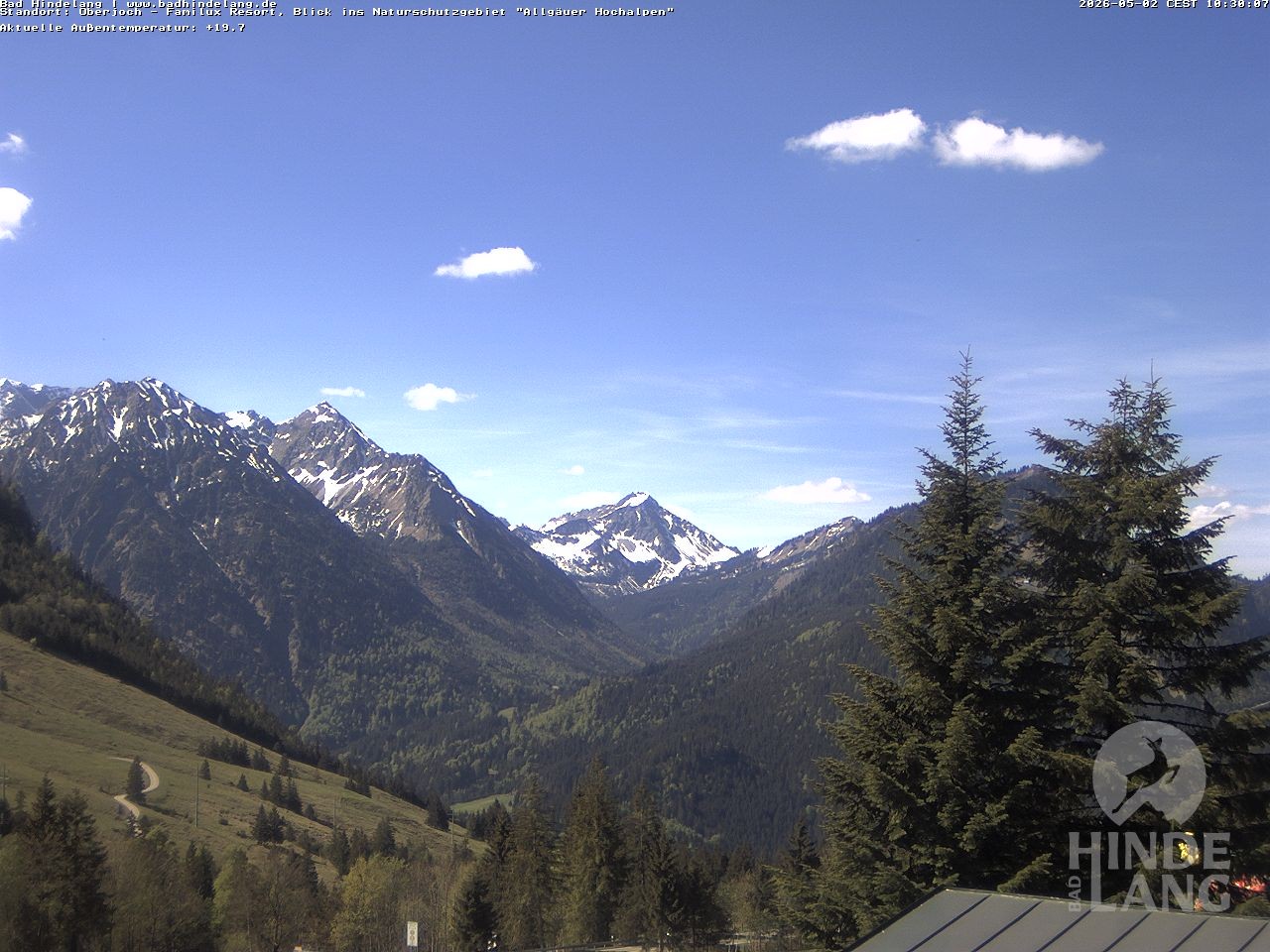 Archiv Foto Webcam Naturschutzgebiet "Allgäuer Hochalpen" vom Kinderhotel Oberjoch aus gesehen