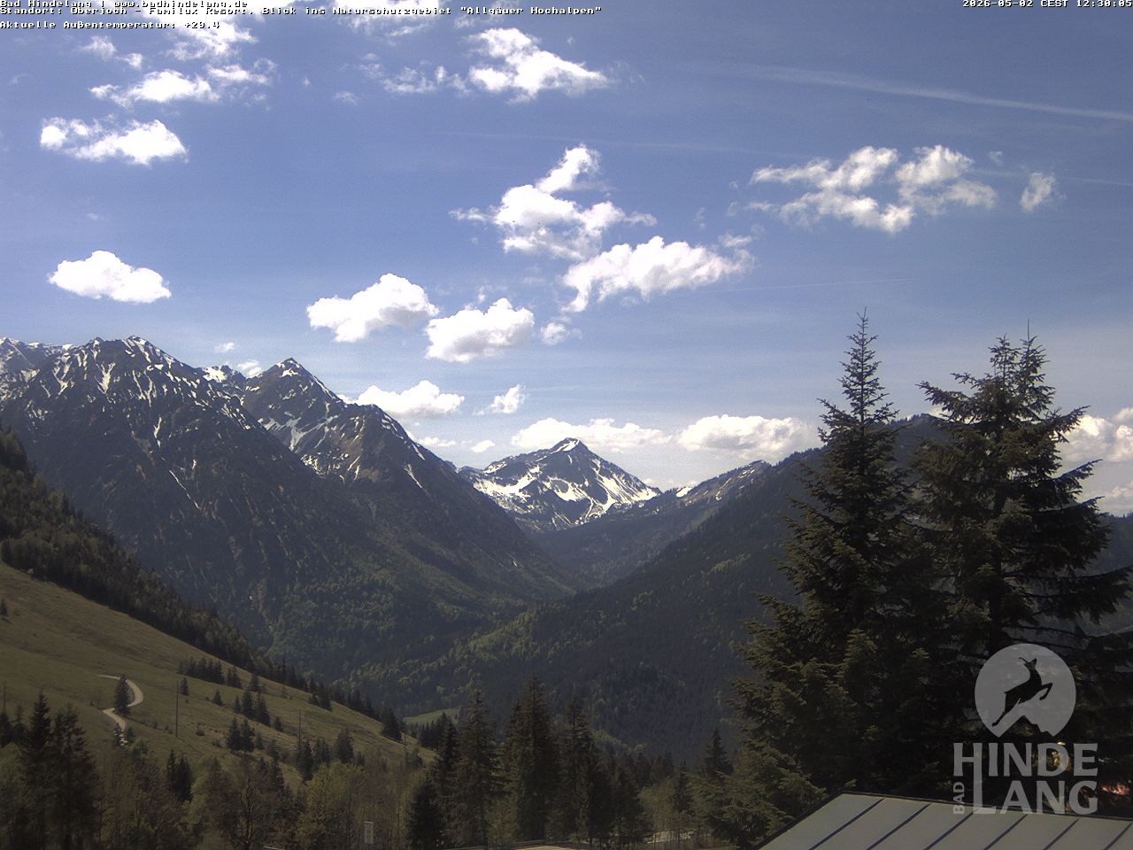 Archiv Foto Webcam Naturschutzgebiet "Allgäuer Hochalpen" vom Kinderhotel Oberjoch aus gesehen